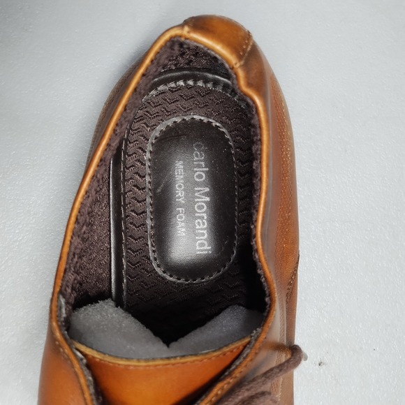 Carlo Morandi Oxford Dress Shoes Mens US 10.5D Brown Leather Memory Foam‎ 900D70 main image 14